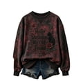 thumbnail image 2 of Womens Vintage Tie Dye Sweatshirt Halloween Crewneck Long Sleeve Pullover Witch Graphic Casual Fall Top Ginger M, 2 of 6