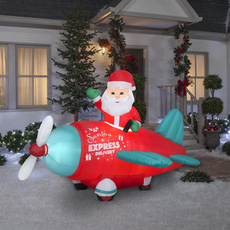 Airblown® Animated Santa in Vintage Airplane 61