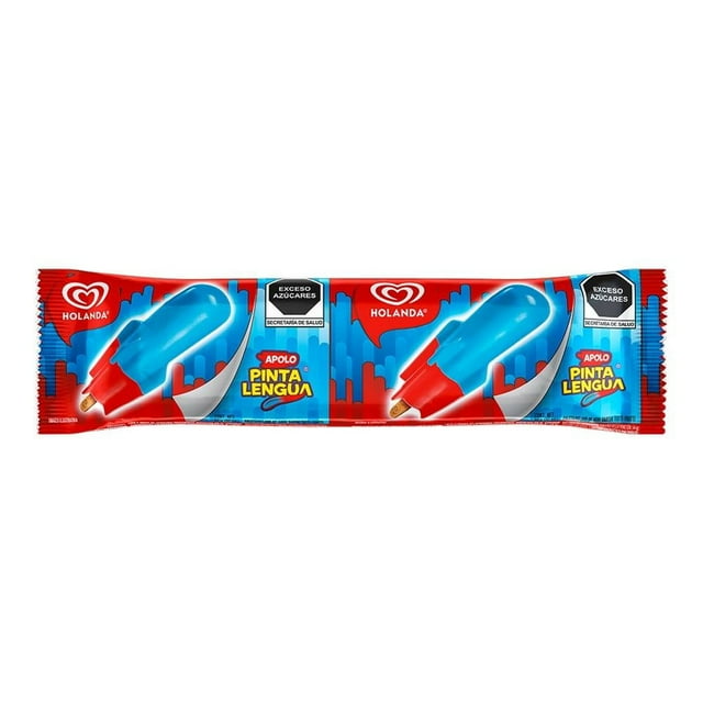 Paleta helada Holanda Pinta Lengua apolo sabor tutti frutti 50 ml