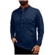 thumbnail image 2 of Blusa y camisa de manga larga con cuello alto para hombre, informal, a la moda, de color liso, transpirable, de manga larga, con cuello alto y bolsillo con botones, blusa de poliéster para hombre, 2 of 9