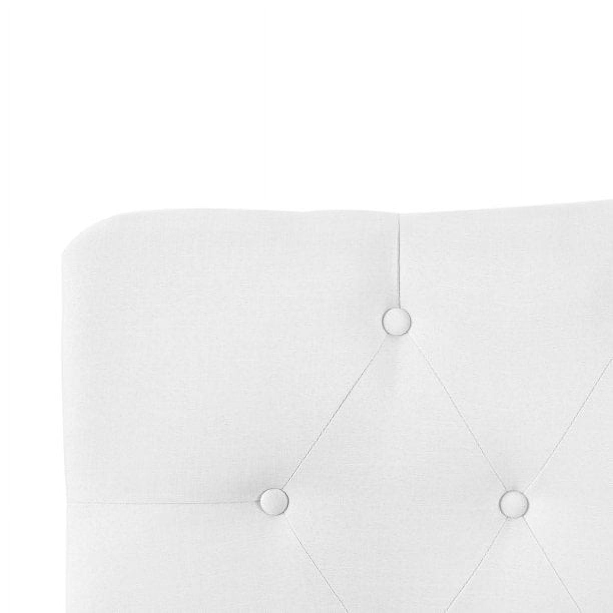 Naomi Home Cassandra Queen size headboard only, Height Adjustable Queen Size Headboard, Button Tufted Headboard with 12 Positions, Metal Legs, Wall/Bed Mount, Linen Fabric headboard Queen, White