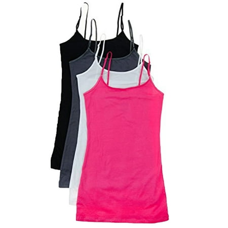 Essential Basic Women Value Pack Deal Cami Tanks Adjustable Spagetti Strap Many Colors - Small to (Best Tang For Small Tank)