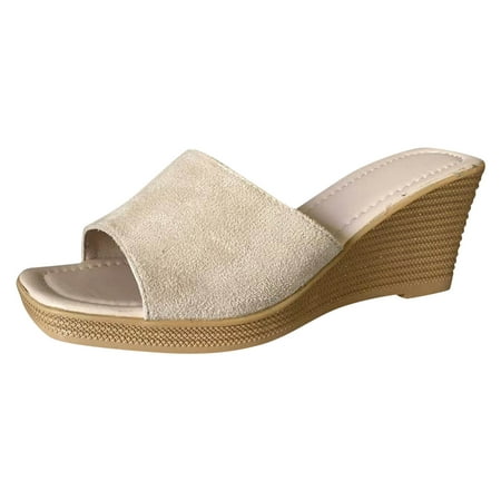 

Womens Wedge Platform Sandals Ankle Strap Open Toe Sandals Women Sandals Summer New Pattern Fashion Simple Solid Color Thick Sole Wedge Comfortable Non Slip Slip On Shoes