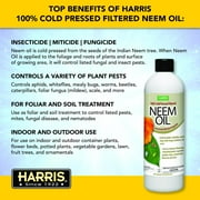 Harris 100% Cold Pressed Filtered Neem Oil & Insecticide/Miticide/Fungicide, 12 oz
