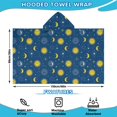 thumbnail image 2 of Blue Sun Moon Star Pattern Hooded Bath Towel，60"x35" for Ages 3 To 12 Kids, Quick Dry Lightweight Soft Microfiber Hood Beach Towel Cover Up for Kids, 2 of 7