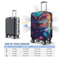 thumbnail image 4 of Yiaed Colorful Feather Owl Print Travel Luggage Cover Suitcase Protector Fits 18-32 Inch Luggage Wheel Covers Patterned Elastic Luggage Anti-scratch（No luggage）-Medium, 4 of 5