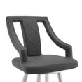 thumbnail image 3 of Armen Living Indoor Malibu Swivel Barstool In Black PU/ Walnut Veneer and Chrome Base, 3 of 8