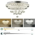 thumbnail image 5 of Crystal Ceiling Light, Modern Ceiling Light with Remote Control Silver 50*25cm, 5 of 20