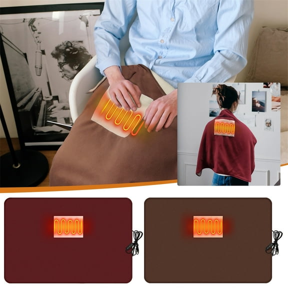 CVLNCYCLING Portable 8V Heated Blankets,Winter Soft Flannel Electric Blanket,Fast Heating USB Weighted Blanket,Machine Washable Fast Heating Blanket