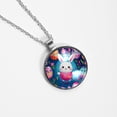 thumbnail image 4 of Easter Women's Glass Circular Pendant Necklace, 4 of 5