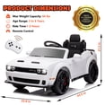 thumbnail image 4 of NEECHIPRO Licensed Dodge Challenger 12V Ride on Car, 3 MPH Electric Car with Remote Control (White), 4 of 7