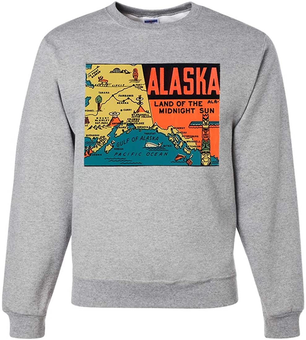 Vintage State Sticker Alaska Crewneck 