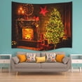 thumbnail image 2 of Tapiz de pared de Navidad, árbol de Navidad, chimenea, regalos en la noche, tapiz de pared para fotografía de vacaciones, decoración de pared de Año Nuevo para dormitorio (60 x 50 pulgadas) JAMW Sencillez, 2 of 4