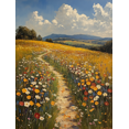 thumbnail image 1 of Qisvanset 12x16 Inch Vintage Wildflower Field Canvas Wall Art, Panoramic Scenery Rustic Farmhouse Home Decor, 1 of 8