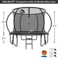 thumbnail image 2 of Kumix Trampoline 8 10 12 14 15 16FT, 800LBS Upgraded Trampoline for 2-3 Kids, Recreational Trampoline with Enclosure, Basketball Hoop, Wind Stakes, Outdoor No Gap Galvanized Full Spray Trampoline, 2 of 8