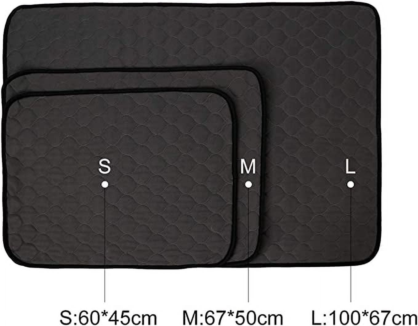 Pet Pee Pad, Dog Washable Training Blanket Absorbent Mat for Puppy Small Medium Large Dog (L, Black)