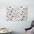 thumbnail image 1 of Teal and White Tapestry, Colorful Cross Shapes Dotted Design Hipster Feminine Girls Fun Art Graphic, Wall Hanging for Bedroom Living Room Dorm Decor, 60W X 40L Inches, Multicolor, by Ambesonne, 1 of 2
