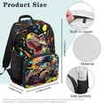 thumbnail image 7 of KUIFORTI Colorful Dinosaur Truck Kids Backpack 17 Inch Childrens School Bag with Side Pockets Adjustable Straps for Boys Elementary Middle Back to School Gifts for Students, 7 of 7