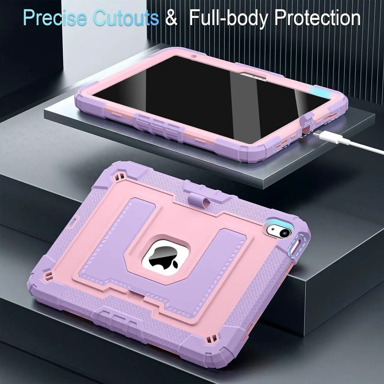 Case for iPad (A16) 11th Generation 11 Inch 2025, iPad 10th Generation 10.9 Inch 2022, Fully-Body Rugged Shockproof Protective Cover with Kickstand Pencil Holder Shoulder Strap