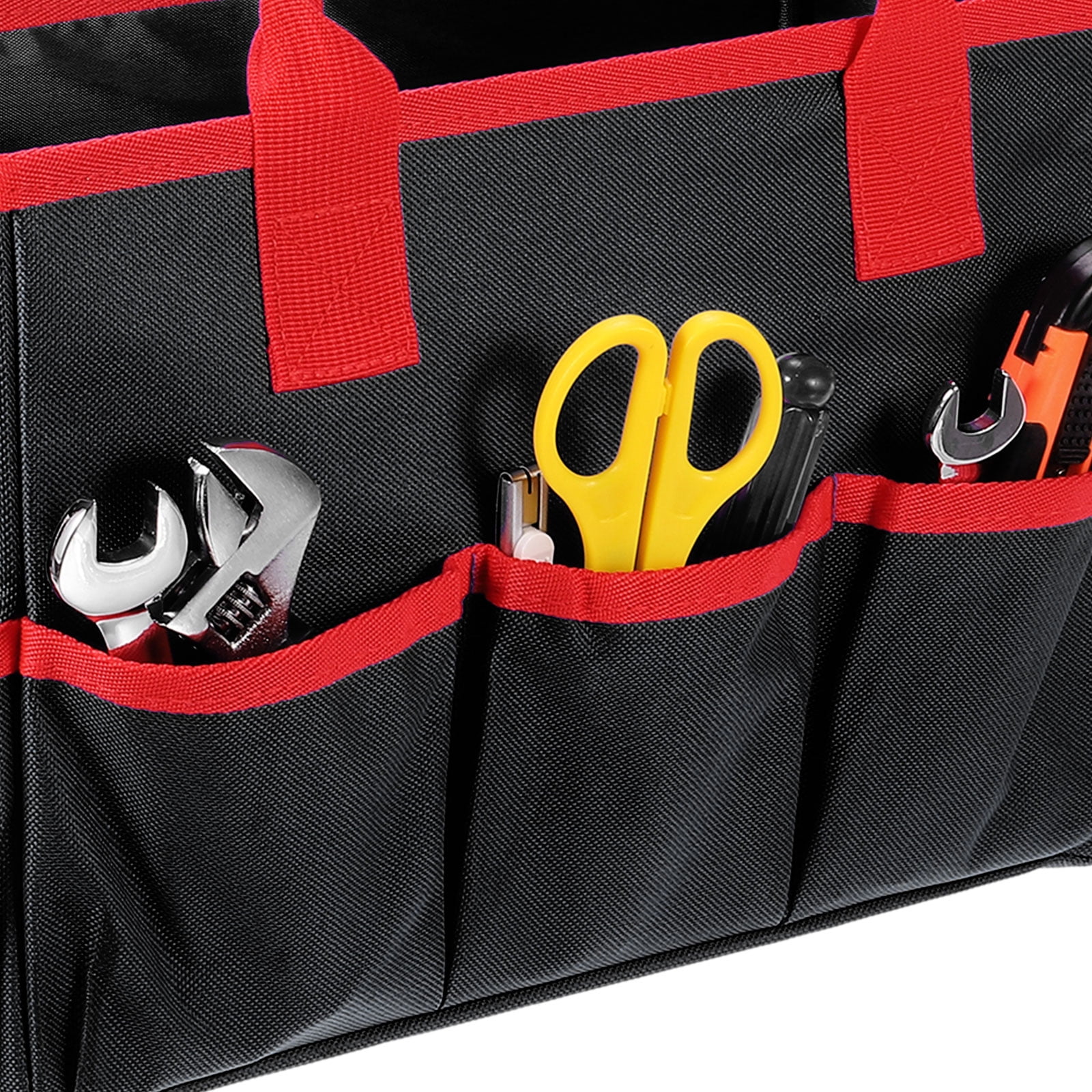 Uxcell Garden Tool Bag 33cm x 15cm x 22cm Oxford Large Bag with Pockets Garden Tote Bag, Black
