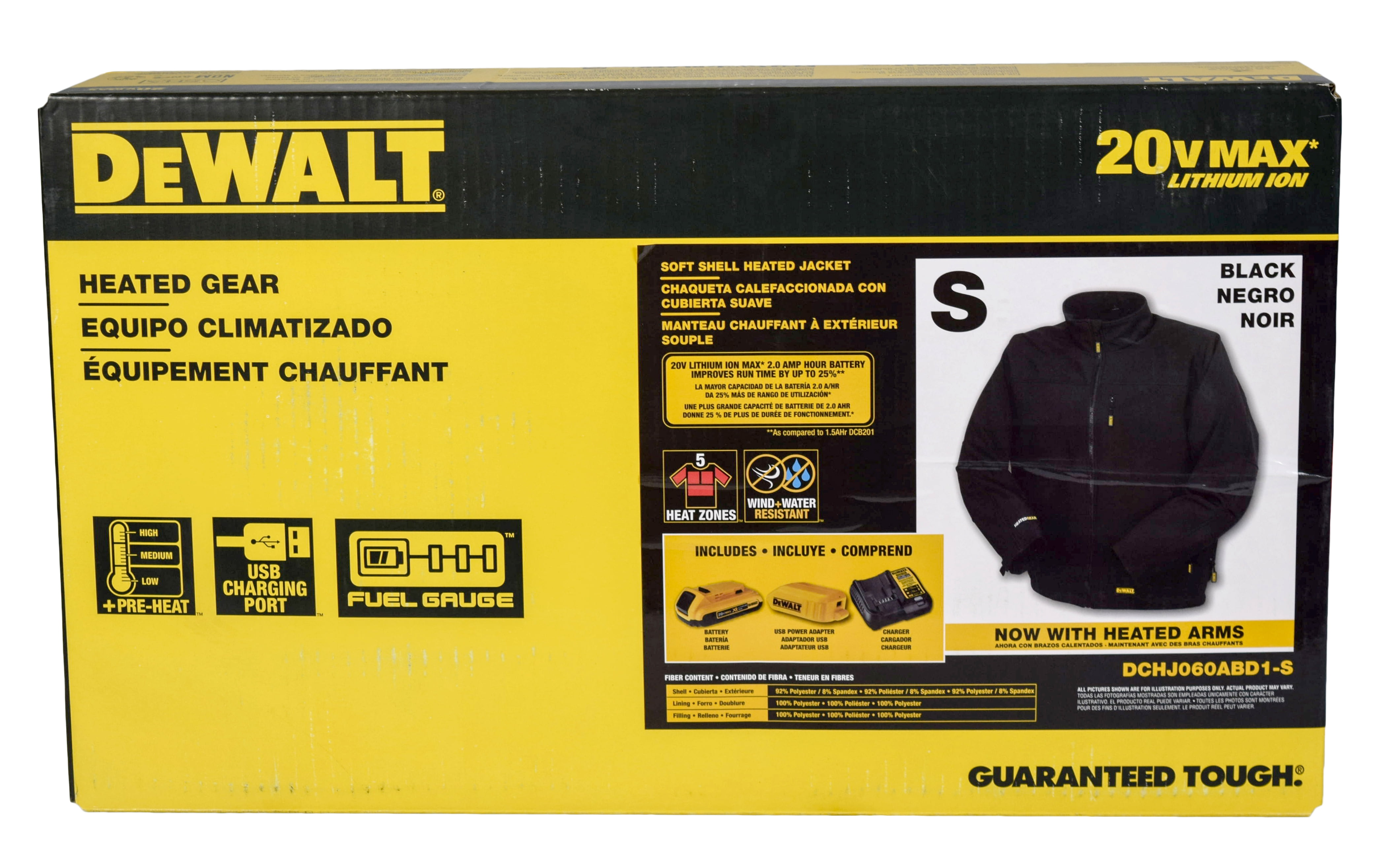 DEWALT DEWALT DCHJ060ABD1S Small Heated Soft Shell Jacket Kit w/ 2Ah