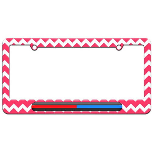 Police Firefighter Motorcycle License Plate Tag Frame Thin Red Blue Line 