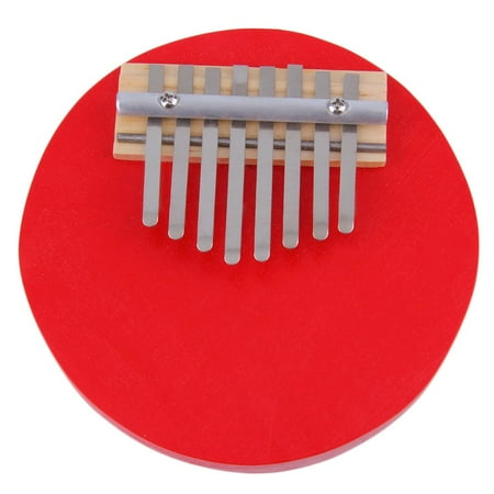 Round 8 Keys Kalimba Mbira Thumb Piano Likembe Sanza Red Musical Instruments