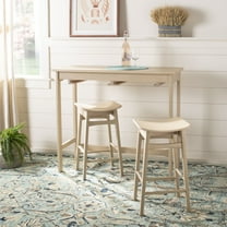 SAFAVIEH Colbie 3 Piece Easy Storage Solid Pub Set, White Oak