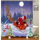 thumbnail image 3 of Juego de 4 cortinas de ducha con copos de nieve, decoración de baño con copos de nieve, vacaciones de invierno, Año Nuevo, Feliz Navidad, cortina de ducha roja de tela impermeable, alfombra de baño, 3 of 7