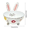 thumbnail image 3 of hulanddfd Easter Bunny Candy Bowl, 9x6in Cute Rabbits Candy Dishes Easter Metal Dinnerware Decor for Party Home Decor(White), 3 of 6