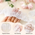 thumbnail image 3 of 11 Yards White Lace Ribbon Lace Trim Double Layer Sewing Laces Vintage Ruffled Ribbon Trim Pleated Organza Laces for Sewing DIY Crafts Clothing Dress Gift Package Wedding Decoration,Red, 3 of 6