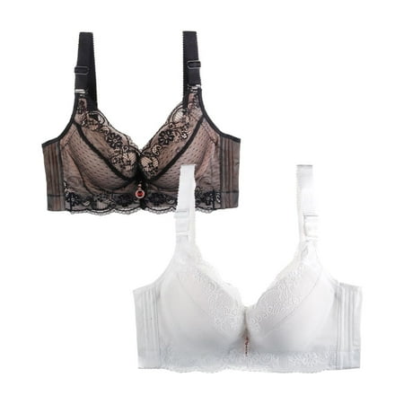 YEJIMAN Pack of 2 Sports Bra Small Women s Breathable Plus Sports Size Lace Bra Women s Bras Sexy  Gray Cotton Underwear For Women  Nylon Spandex Women Underwear Cotton