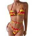 thumbnail image 1 of WREESH Maillot de Bain Deux Pièces pour Femmes, Taille Apparente, Bikini à Rayures, 1 of 6