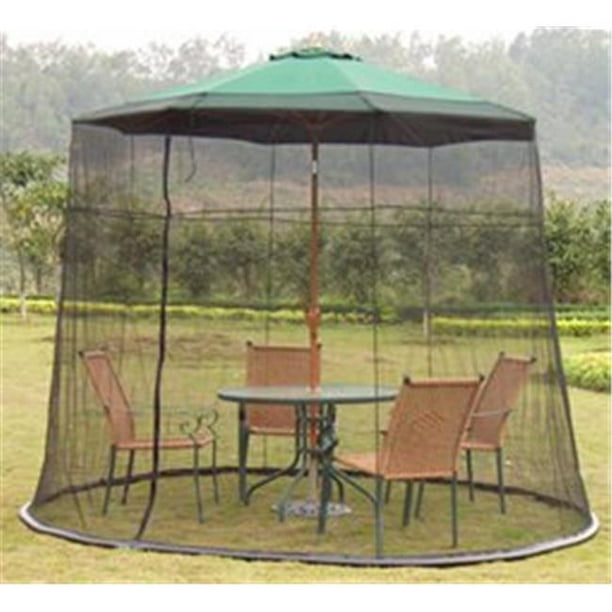 Black Universal Weighted Mosquito Net for 9 Foot Patio Umbrella