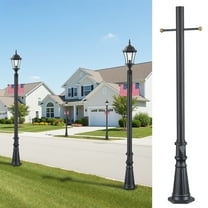 C Cattleya 6 ft. Matte Black Aluminum Outdoor Lamp Post with GFCI Outlet