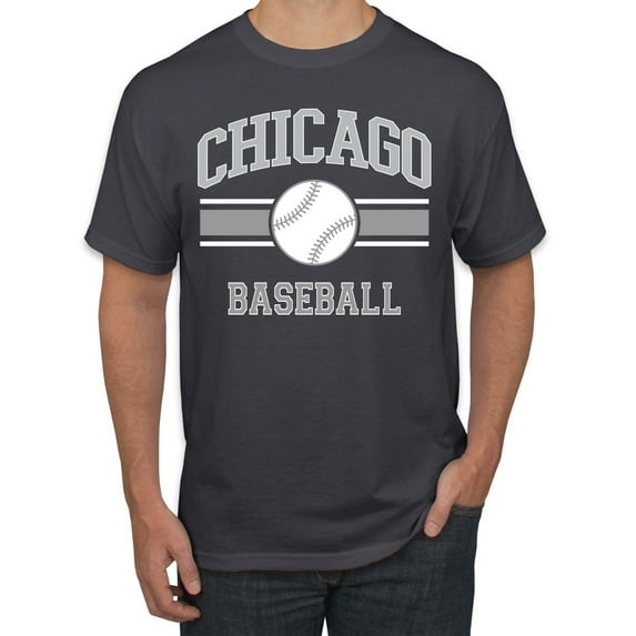 Wild Bobby City of Chicago CHI American Baseball Fantasy Fan Sports Men's T-Shirt, Charcoal, 4X-Large