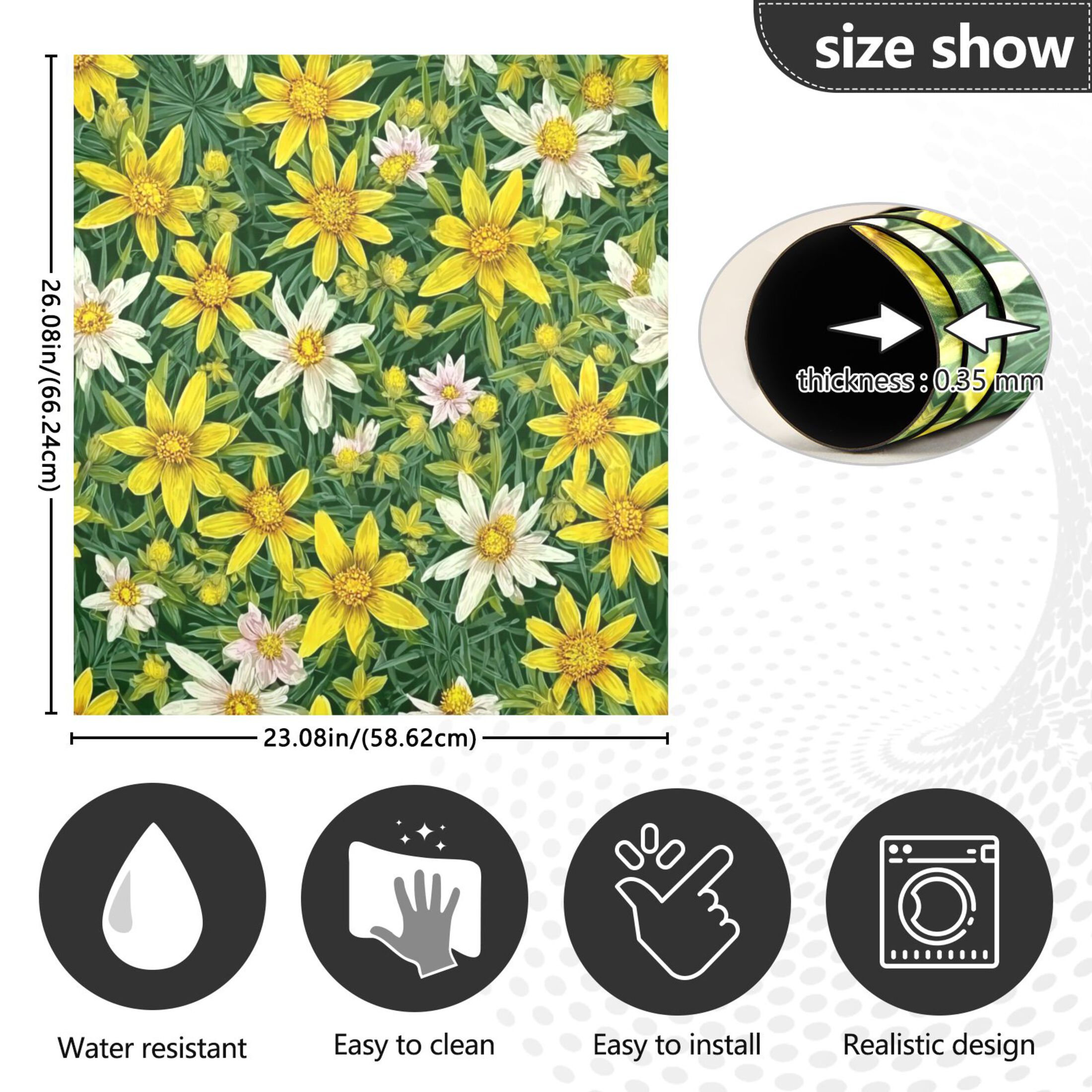 IAUYY Magnetic Decorative -23x26 Inch,Removable DIY Art for Dishwasher Refrigerator and Other Metal Surfaces,The Lush and Green Grassland