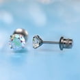 thumbnail image 5 of Limerencia Hypoallergenic G23 Pure Titanium Screw Back Earrings Post for Sensitive Ears Simulated Diamond Cartilage (5mm, Aurora Borealis), 5 of 7