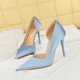 thumbnail image 3 of Nuevos tacones de punta puntiaguda para mujer Banquet Slim Ultra, elegantes y de lujo para mujer, tacones con relieve para novia, de satén, para bodas, clásicos, 3 of 5
