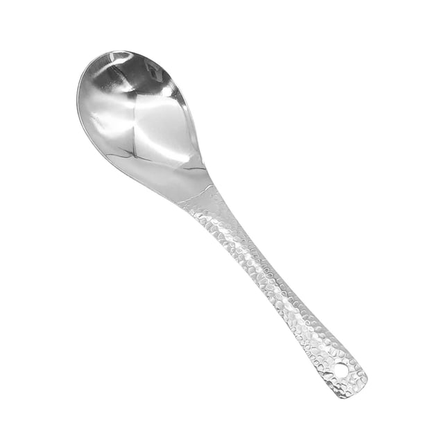 MKHSQHDG Clearance Edge Tableware Spoon – Elegant Stainless Steel Utensil for Dining and Distinctive Hand Textured Serving Spoon