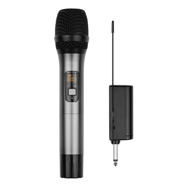 Muslady UHF Wireless Microphone System with Handheld Cardioid Microphone and Receiver 16 Channels for Video
