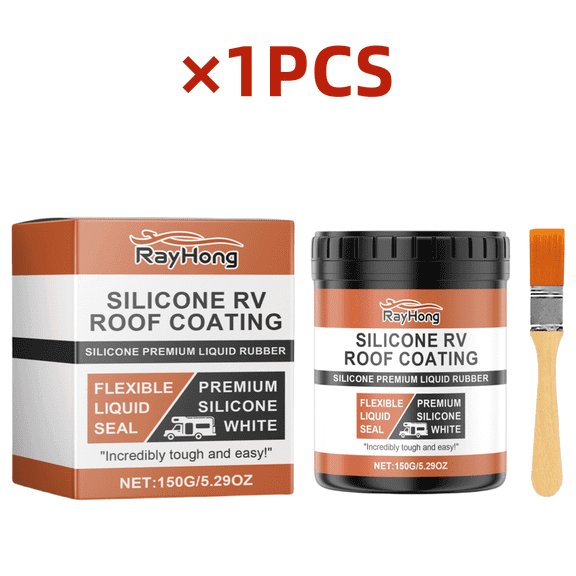 1Set Liquid Rubber Waterproof Sealant - Multi-Surface Leak Repair Indoor and Outdoor Coating, Water-Based, Easy to Apply, Roof Coating, Liquid Rubber RV Roof Sealant for Camper Roofs
