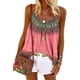 thumbnail image 1 of Camiseta sin mangas con cuello redondo y tirantes finos para mujer, camiseta sin mangas con estampado informal holgada de verano para trabajo de oficina, rosa, 2XL, 1 of 5