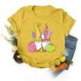 thumbnail image 2 of Shorts Décontractés pour Femmes, Col Rond Ample, Manches Courtes, Imprimé Lettre, Blouse T-Shirt, 2 of 4