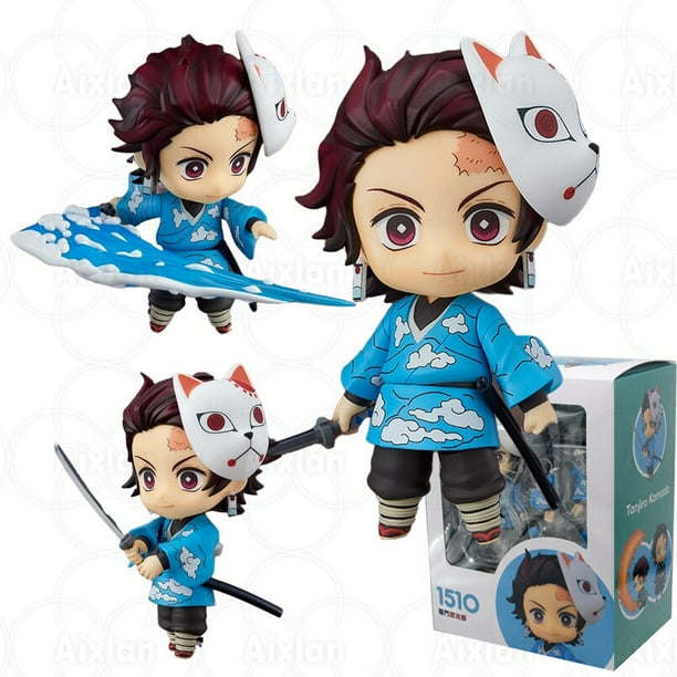 Figura de acción de PVC de 10 Cm, modelo coleccionable de PVC de Q.ver, Demon Slayer, n. ° 1193, Kamado, Tanjirou, Nezuko, juguetes, regalos para niños Gong Bohan LED
