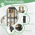 thumbnail image 3 of Waleaf Catio Outdoor Cat Enclosures, 4 Tiers Outdoor/Indoor Cat House with Wheels, Waterproof Roof, Platforms, Resting Box&nbsp;(Black), 3 of 7
