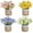 Daisy-4, variant on Artificial Flowers - Set of 4 Mini Fake Potted Silk Daisy Flowers for Home Decor Wedding Office Tabletop Decoration