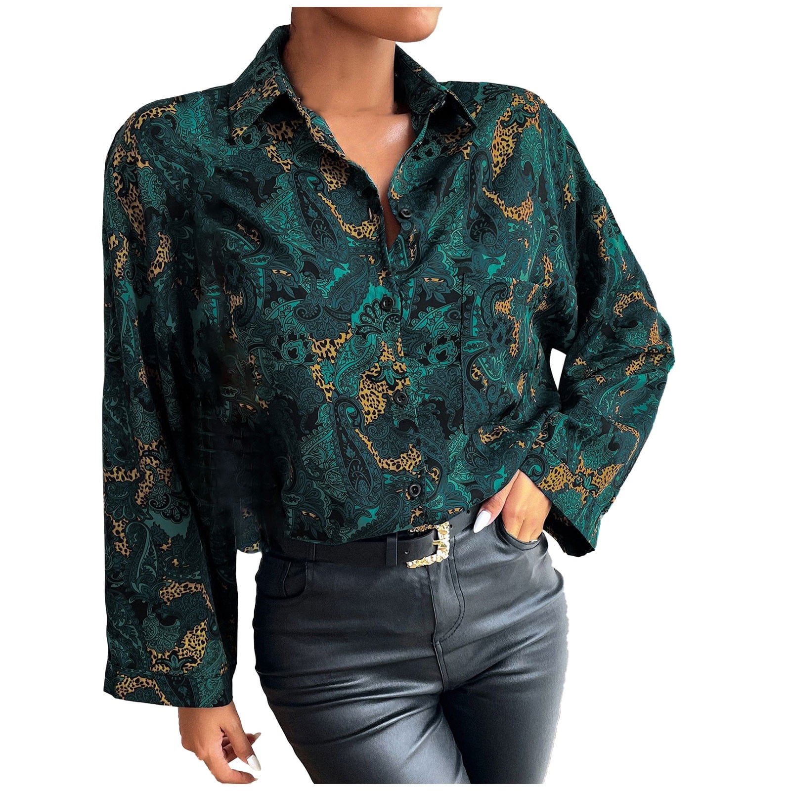 Botón de Manga Larga de Impresión Barroca para Costa Rica Ubuy