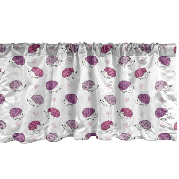 Ambesonne Hedgehog Window Valance, Daisies Watercolors, 54" X 18", Pink Purple White