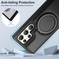 thumbnail image 7 of for Samsung Galaxy S24 Ultra Magnetic Case Compatible with Magsafe, PU Leather Phone Case [Ratchet Ticking Kickstand Ring] Anti-Shock TPU Protective Case Fits for Galaxy S24 Ultra 5G (Black), 7 of 7